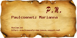 Paulcsenetz Marianna névjegykártya